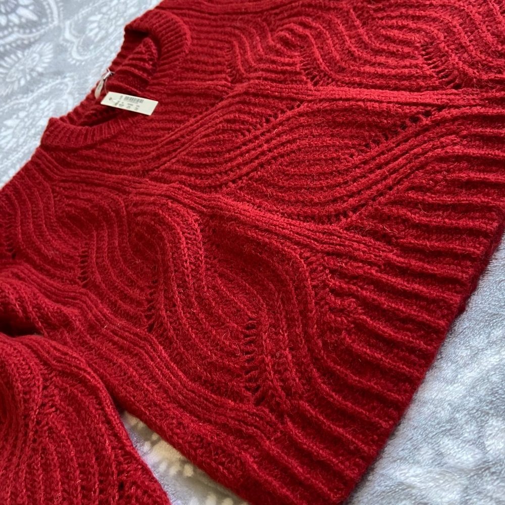 Madewell red Charley pullover sweater